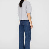 Anine Bing Johnny Cropped Tee in Grey
