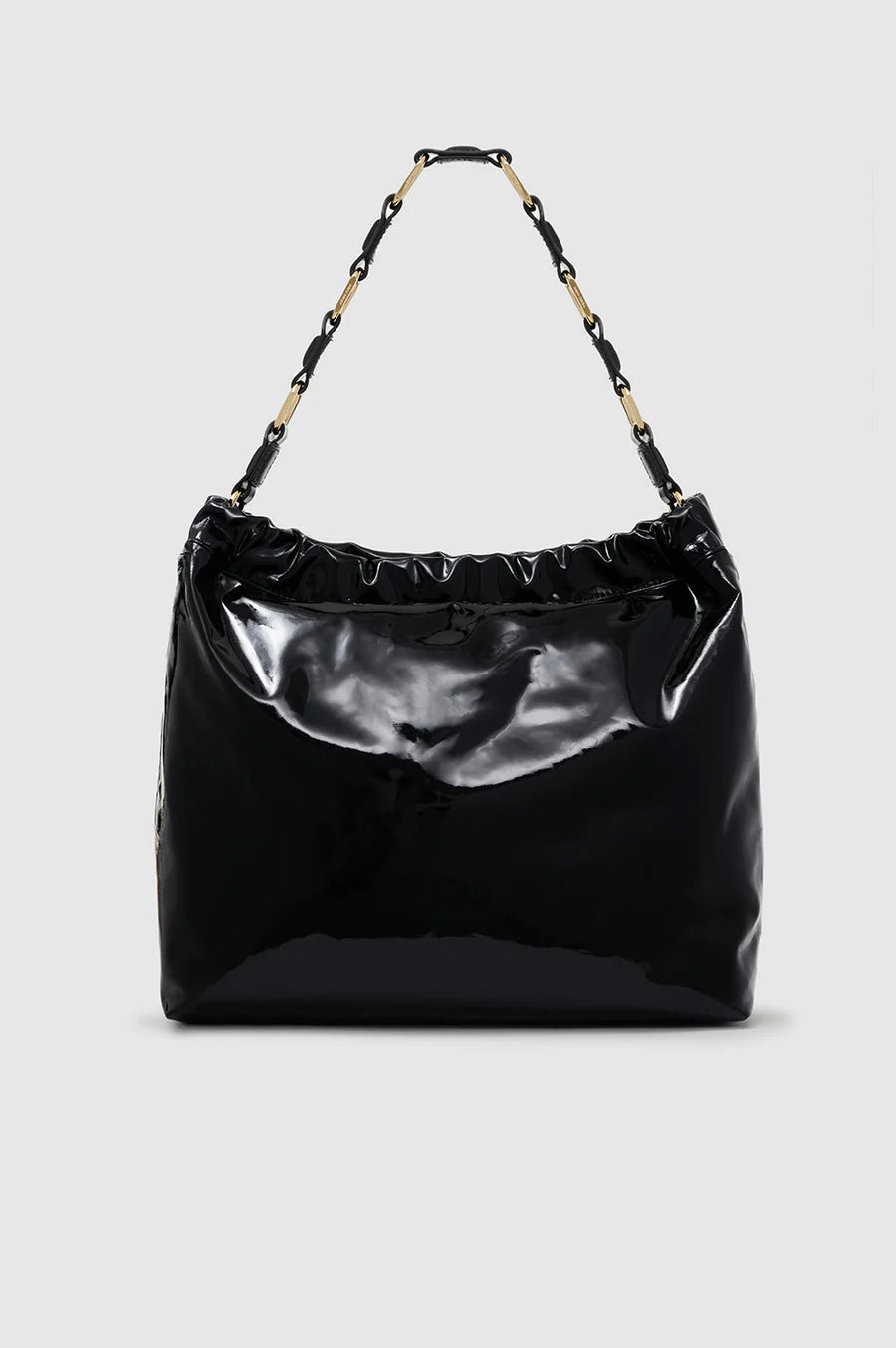 Anine Bing Kate Shoulder Bag in High Shine Black