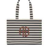 Anine Bing Lara Tote in Black and Natural Stripe