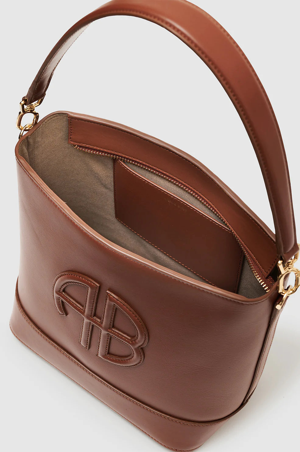 Anine Bing Lili Bucket Bag in Cognac