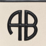 Anine Bing Lili Pouch Natural Canvas and Black