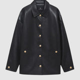 Anine Bing Luca Jacket in Black Recycled Leather