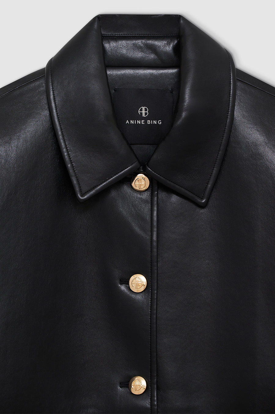 Anine Bing Luca Jacket in Black Recycled Leather