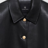 Anine Bing Luca Jacket in Black Recycled Leather