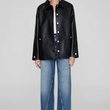 Anine Bing Luca Jacket in Black Recycled Leather