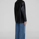 Anine Bing Luca Jacket in Black Recycled Leather