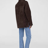Anine Bing Luca Suede Jacket in Deep Brown