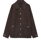 Anine Bing Luca Suede Jacket in Deep Brown