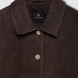 Anine Bing Luca Suede Jacket in Deep Brown