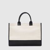 Anine Bing Lara Tote in Natural Canvas with Black
