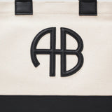 Anine Bing Lara Tote in Natural Canvas with Black