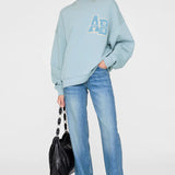 Anine Bing Miles Oversized Sweatshirt Letterman in Pastel Blue