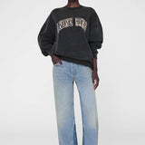 Anine Bing Miles Sweatshirt in Anine Bing Leopard Washed Black