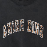 Anine Bing Miles Sweatshirt in Anine Bing Leopard Washed Black