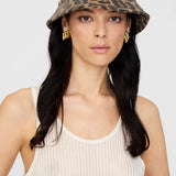Anine Bing Nicks Bucket Hat in Black and Brown Leopard