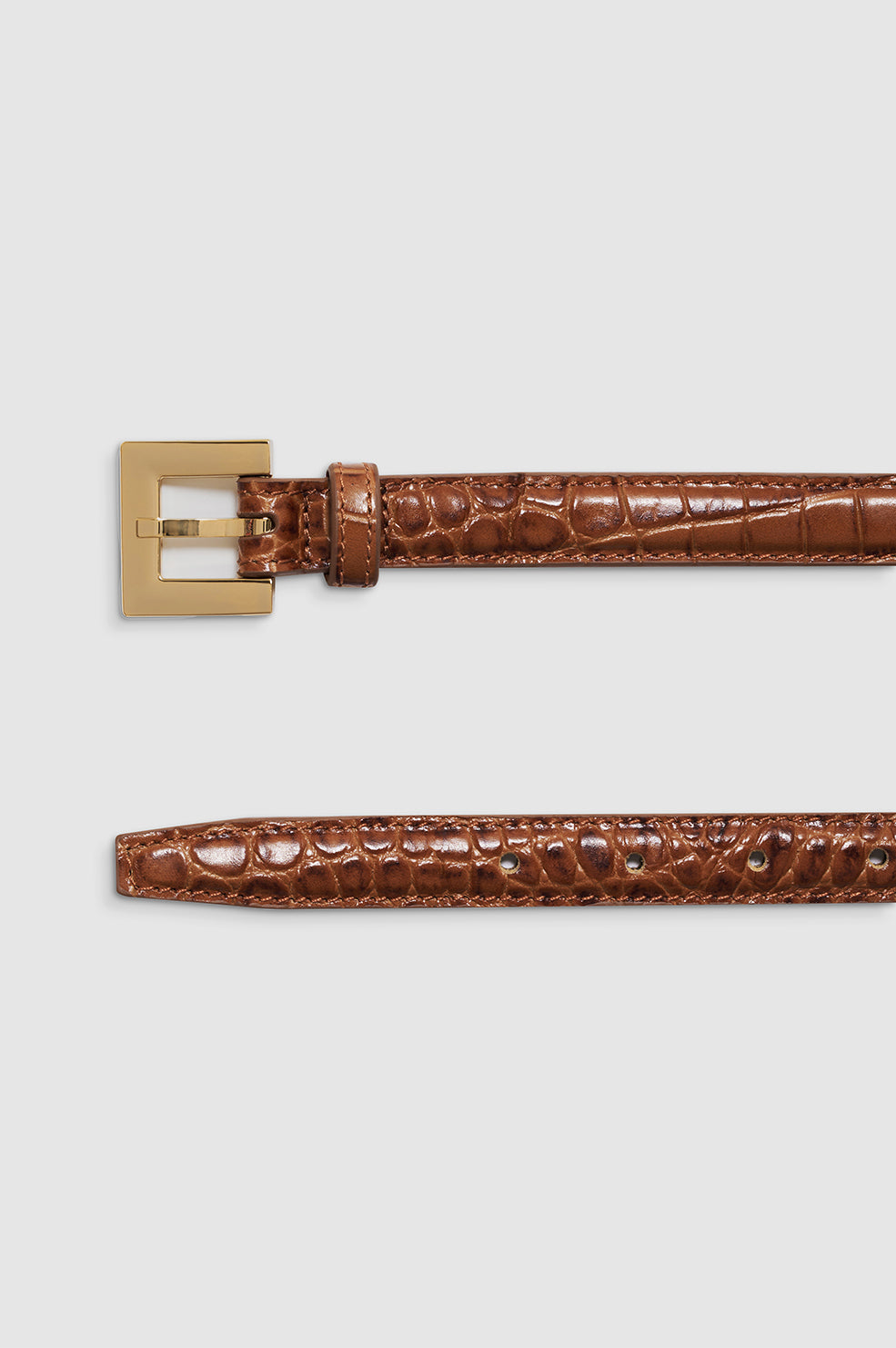 Anine Bing Nicola Belt in Embossed Brown