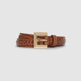 Anine Bing Nicola Belt in Embossed Brown