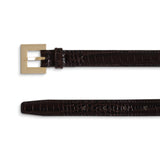 Anine Bing Nicola Belt in Dark Brown Embossed