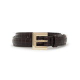Anine Bing Nicola Belt in Dark Brown Embossed