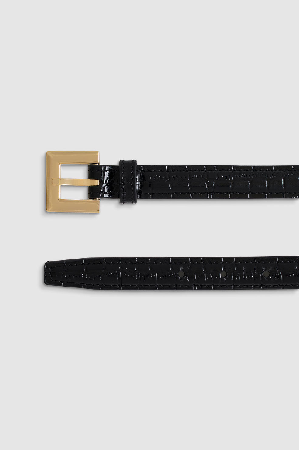 Anine Bing Nicola Belt in Black Embossed