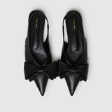 Anine Bing Nina Slingback Flats with Bow in Black