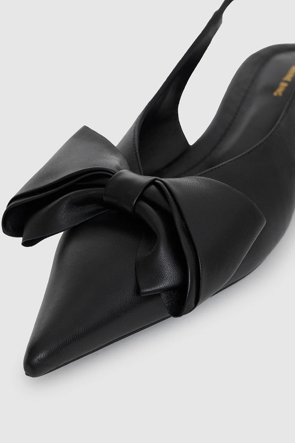 Anine Bing Nina Slingback Flats with Bow in Black