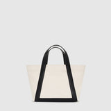 Anine Bing Small Cara Tote in Natural Canvas with Black