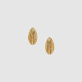 Anine Bing Small Ribbed Drop Earrings in Gold