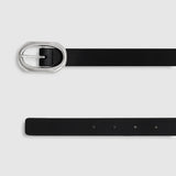 Anine Bing Small Signature Link Belt in Black with Silver