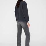 Anine Bing Spencer Sweatshirt Leopard in Washed Black