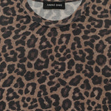 Anine Bing Sylvie Tee in Black and Brown Leopard