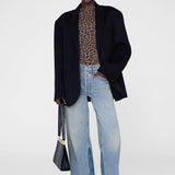 Anine Bing Sylvie Tee in Black and Brown Leopard