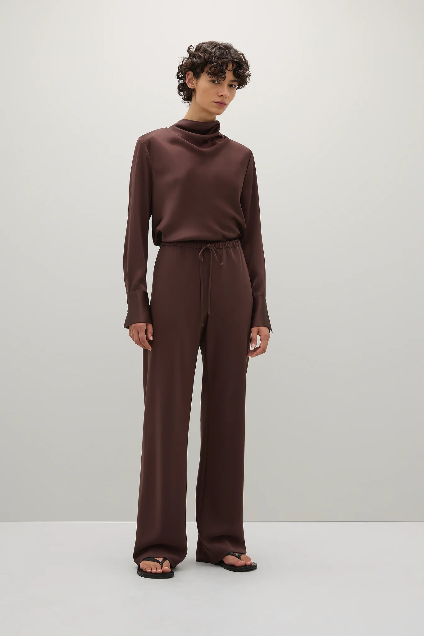 A Emery Estee Bias Pant ln Matte in Bordeaux