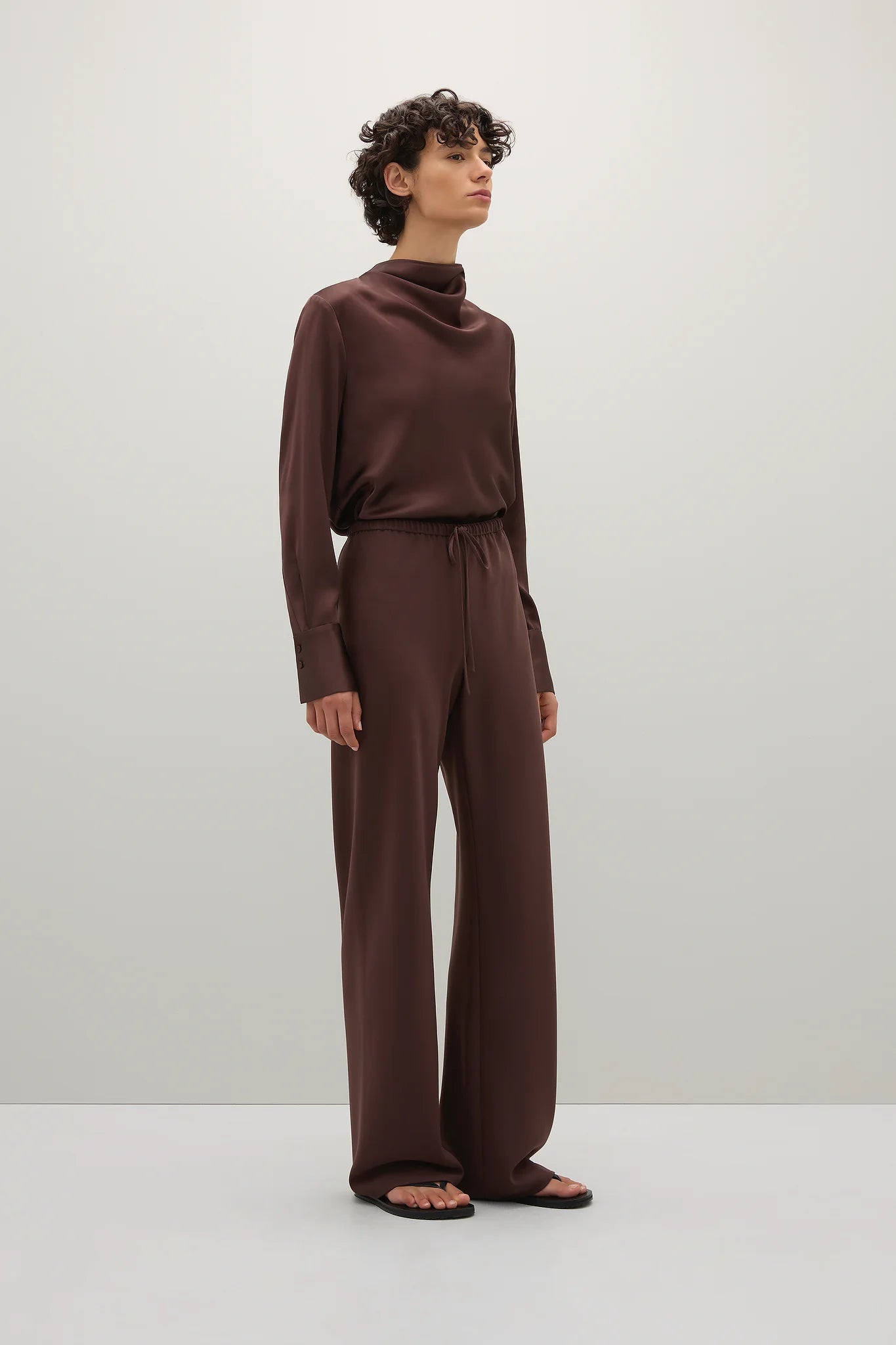 A Emery Estee Bias Pant ln Matte in Bordeaux