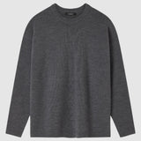 A Emery Reid Crew Knit in Mid Grey Melange