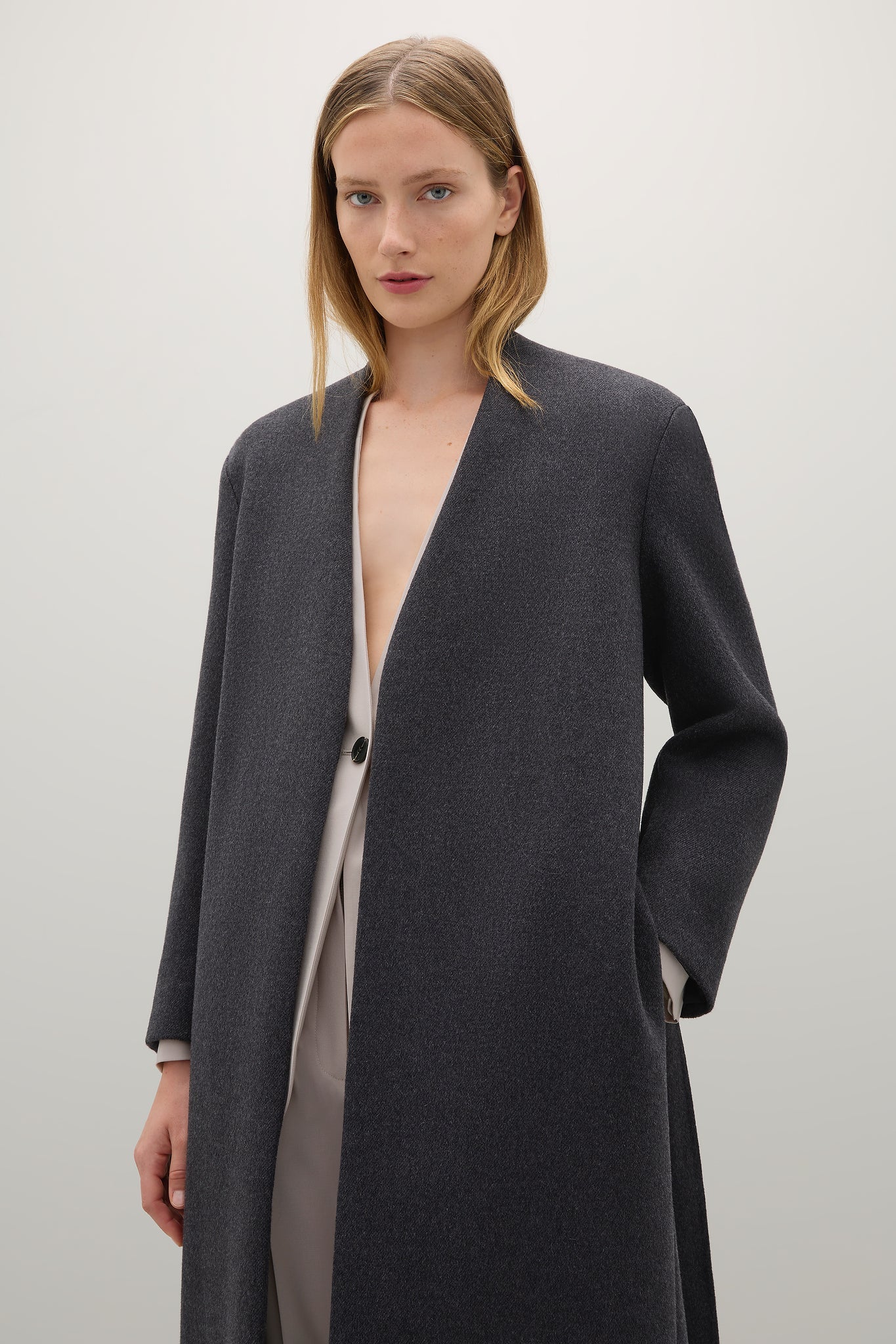 A Emery Veronique Coat in Charcoal Melange