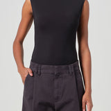 Agolde Aura Sleeveless Bodysuit in Black
