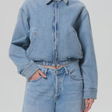 Agolde Nile Denim Blouson Jacket in Space