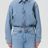 Agolde Nile Denim Blouson Jacket in Space
