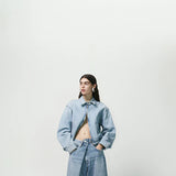 Agolde Nile Denim Blouson Jacket in Space