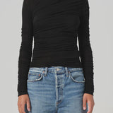 Agolde Tania Twist Tee in Black