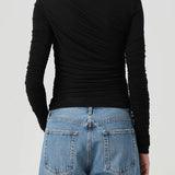 Agolde Tania Twist Tee in Black