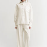 Almada Finn Crepe Shirt in Cream