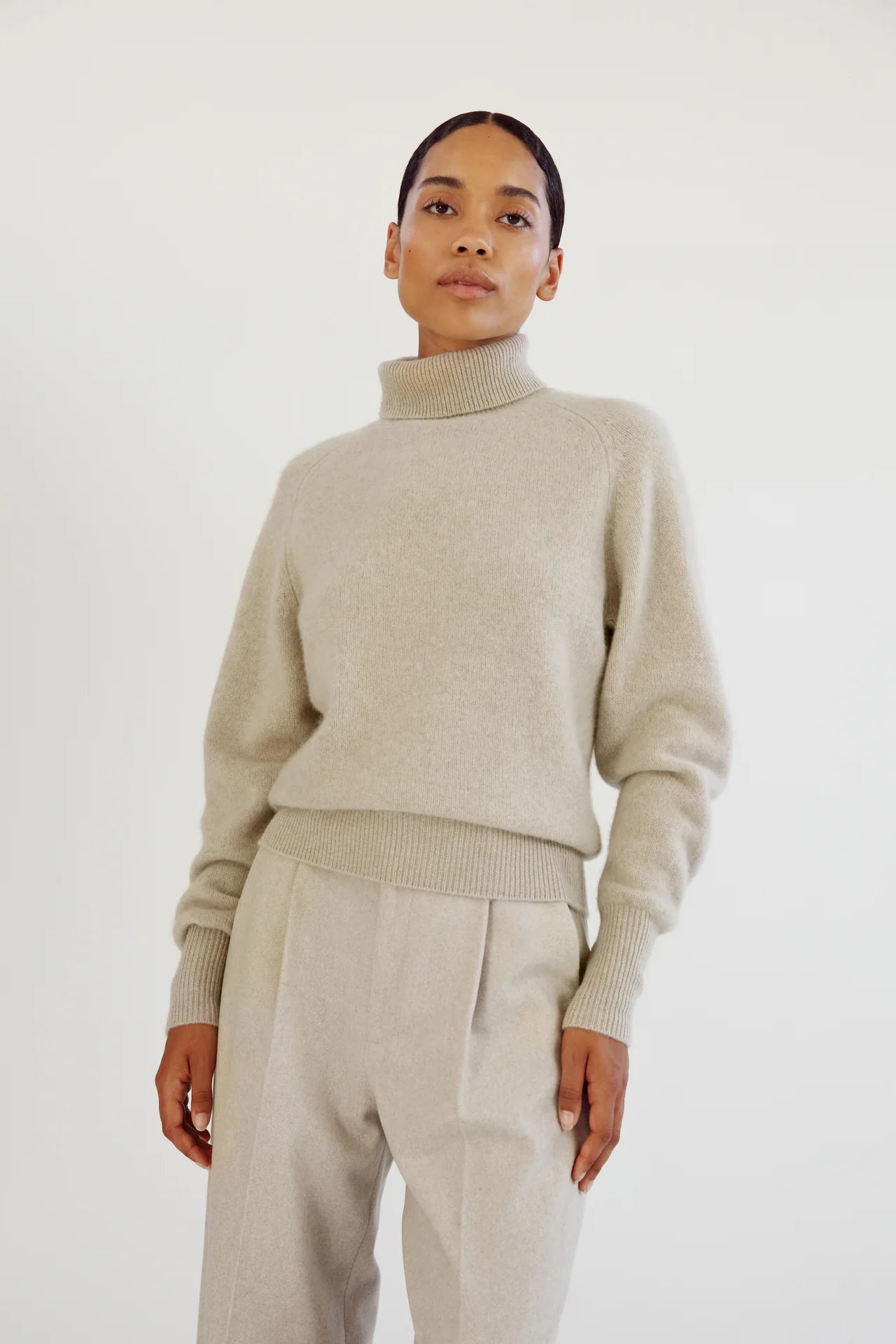 Almada Gigi Turtleneck Sweater in Taupe