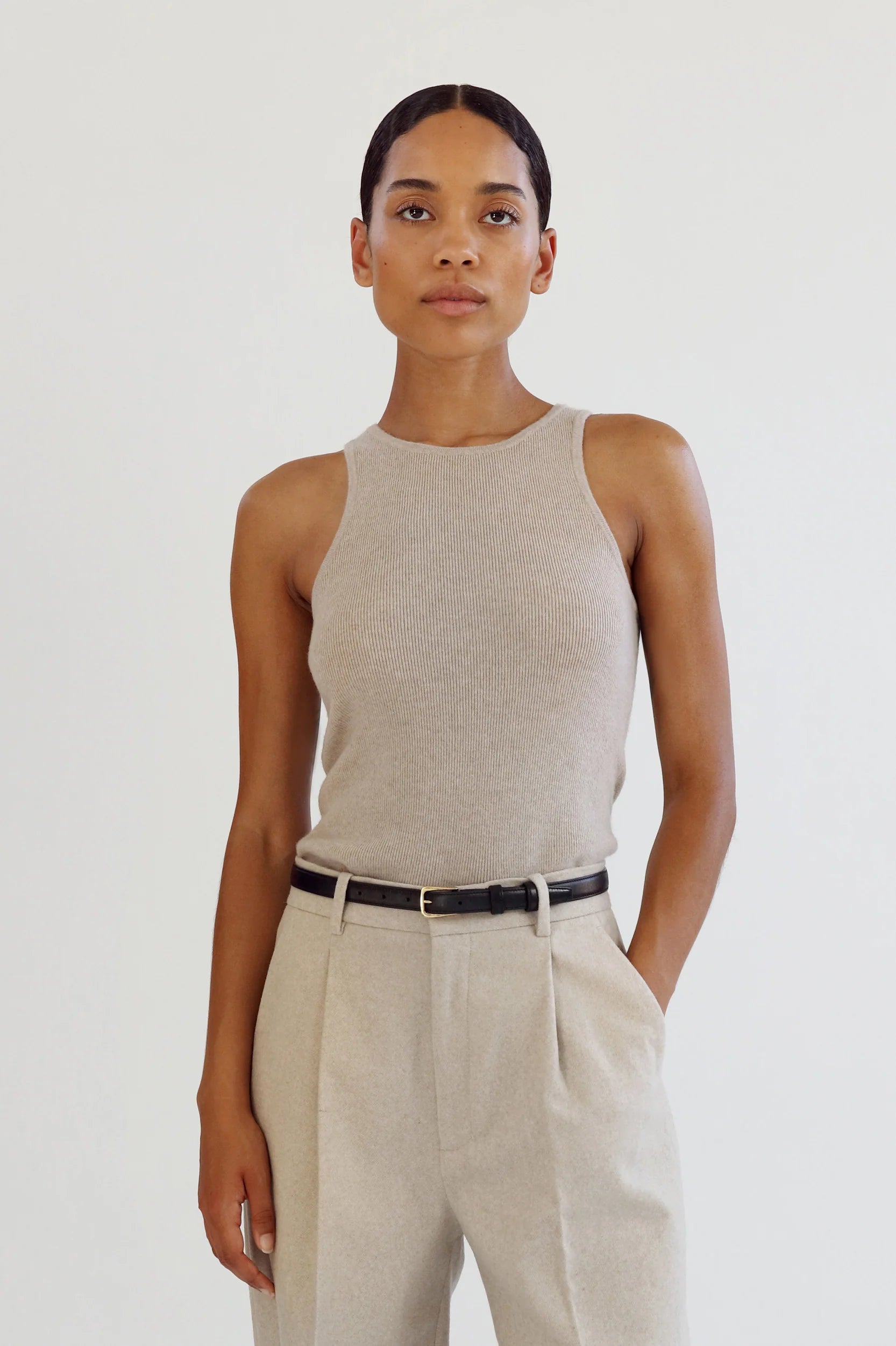 Almada Luna Tank Top in Taupe