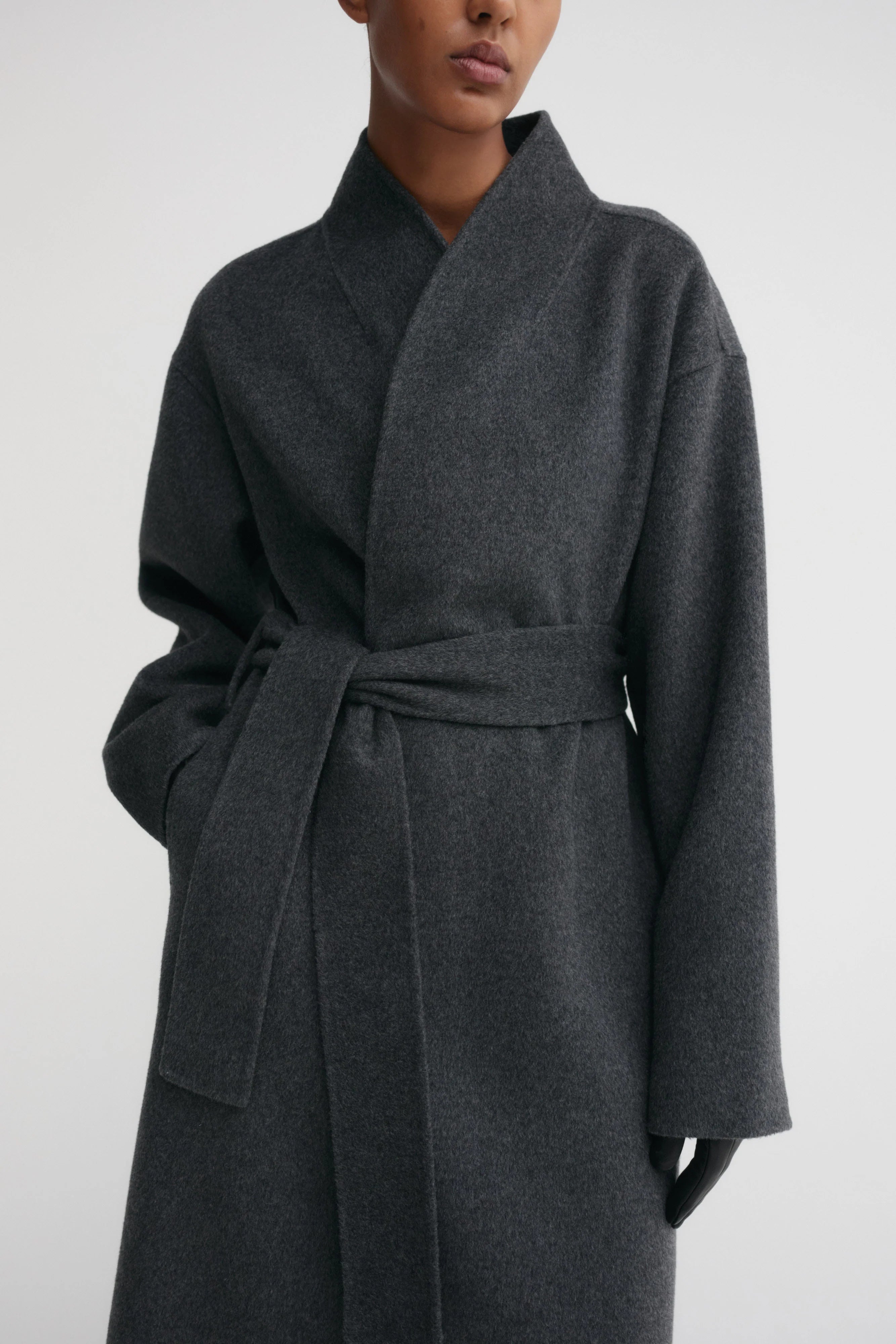 Almada Mara Double Coat in Dark Grey