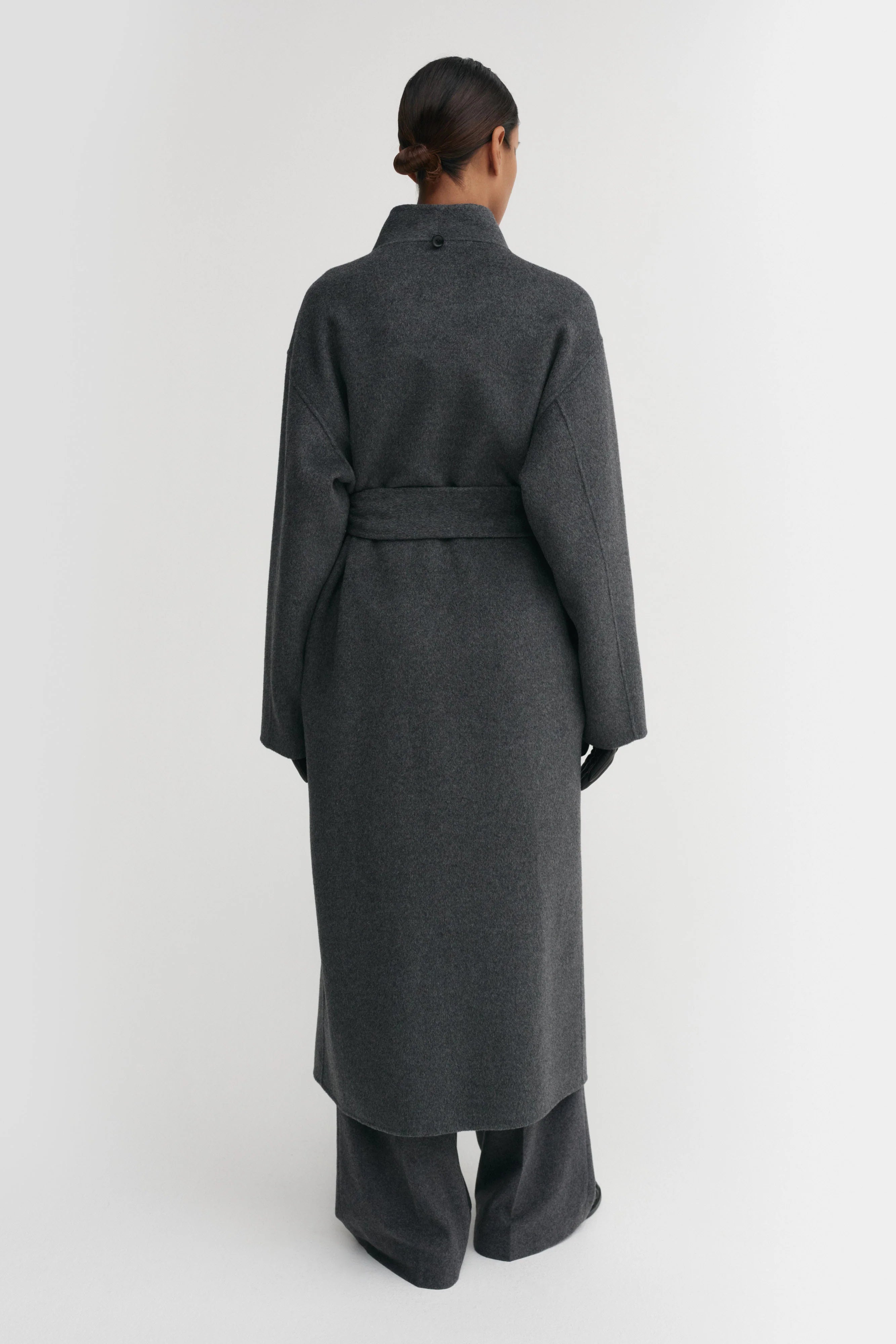 Almada Mara Double Coat in Dark Grey