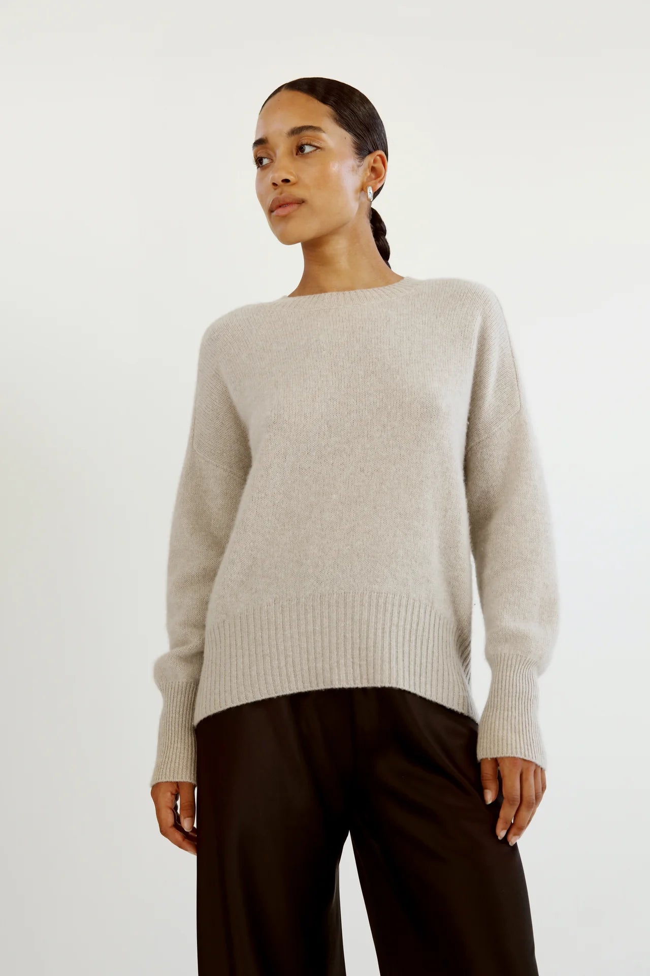 Almada Mica Crewneck Sweater in Taupe