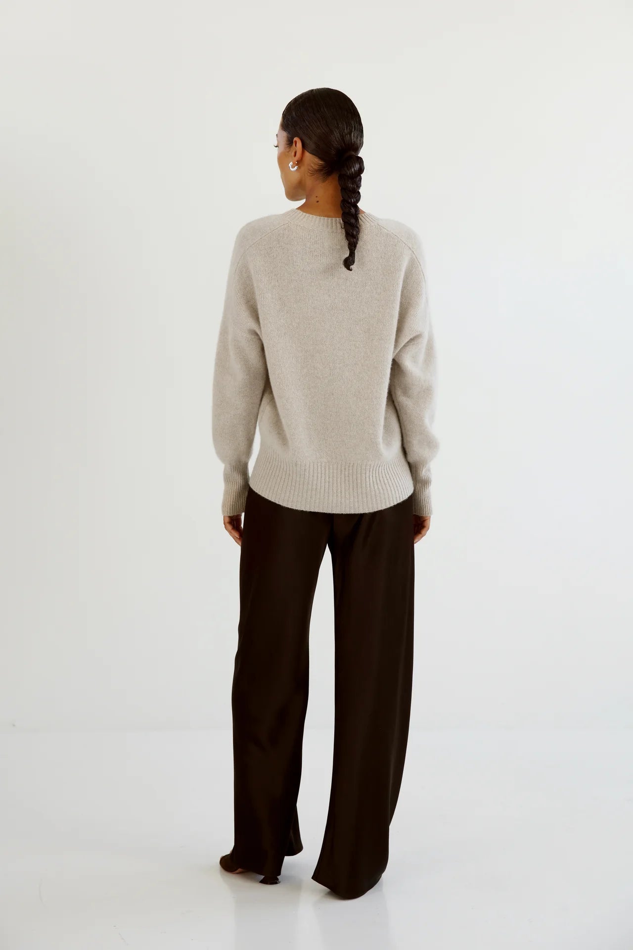 Almada Mica Crewneck Sweater in Taupe