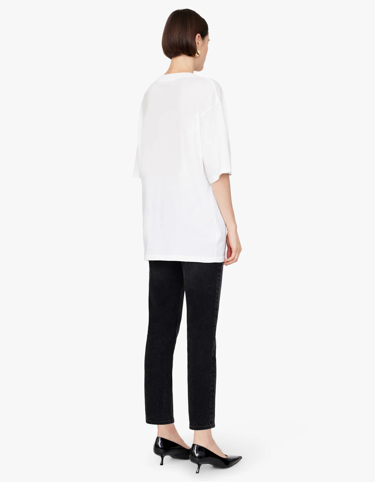 Anine Bing Cason Tee Blur in Ivory